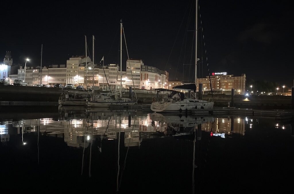 Äntligen Spanien, hamnliv i A Coruna