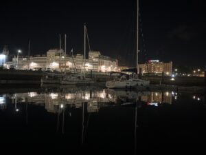 Marina Real A Coruna at night